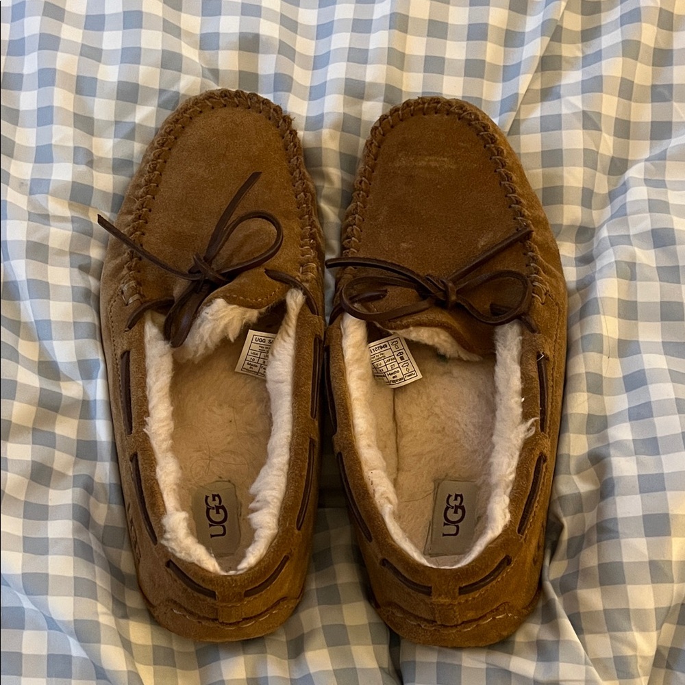 UGG Tan Suede Moccasin Slippers